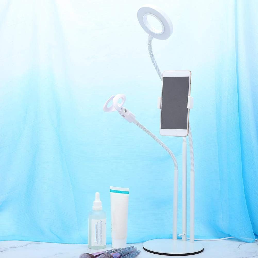 Ring Light with Stand & Cell Phone Holder, Selfie Ring Light with Cell Phone Holder Stand for Live Stream/Makeup, Mini LED Camera Ringlight for Video/Photography